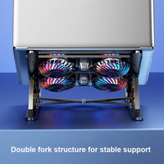 Laptop Radiator Bracket Folding Storage Air-cooled Cooling Base,Style:, Double Fan, Four Fan