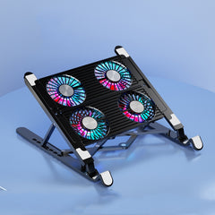 Laptop Radiator Bracket Folding Storage Air-cooled Cooling Base,Style:, Double Fan, Four Fan