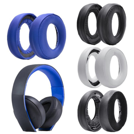 2 PCS Headphone Sponge Cover for SONY PS3 PS4 7.1 Gold,Style:, Black Earpads, White Earpads, Blue Headband, Blue Earpads, Velvet Earpads, Lamb Leather Earpads, Black  Headband, Cloth Fiber Earpads, Burlap Grey Earpads, Gray  Earpads
