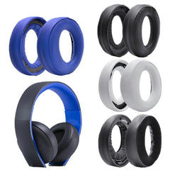 2 PCS Headphone Sponge Cover for SONY PS3 PS4 7.1 Gold,Style:, Black Earpads, White Earpads, Blue Headband, Blue Earpads, Velvet Earpads, Lamb Leather Earpads, Black  Headband, Cloth Fiber Earpads, Burlap Grey Earpads, Gray  Earpads