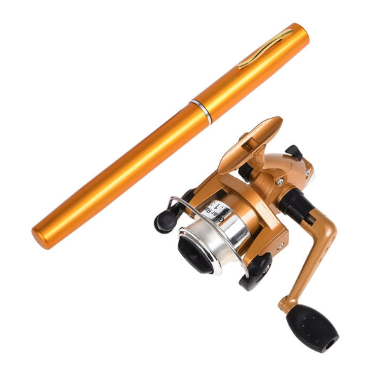 LEO Pen Type Fishing Rod & Spinning Wheel Fishing Reel Portable Pocket Fishing Gear, H8022G Gold, H8022PU Purple, H8022 Silver