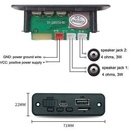JQ-D102BT With Amplifier Recording Calls MP3 Bluetooth Decoder Board Module
