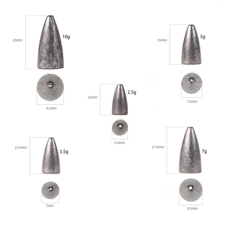 3 Bags LEO 27912 Lure Sea Rod Lead Drop Cast Fishing Sinker, Specification:, 2.5g, 3.5g, 5g, 7g, 10g