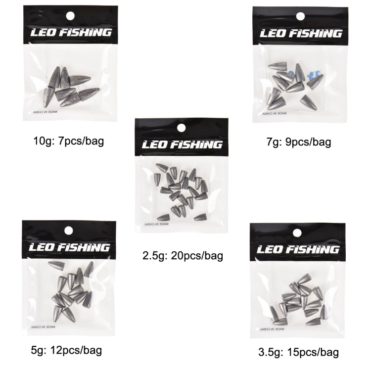 3 Bags LEO 27912 Lure Sea Rod Lead Drop Cast Fishing Sinker, Specification:, 2.5g, 3.5g, 5g, 7g, 10g