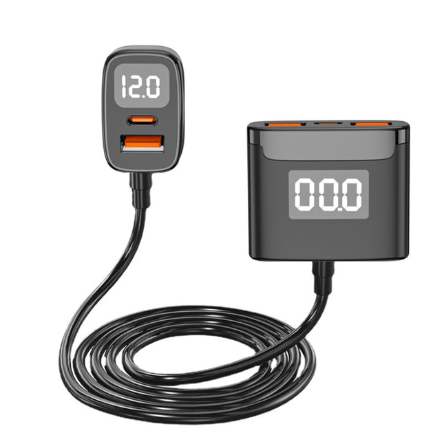 One For Four Car Charger QC3.0 Fast Charge 4USB Car Front And Rear Seat Car Charger, Style:, Standard Edition, Upgraded Edition