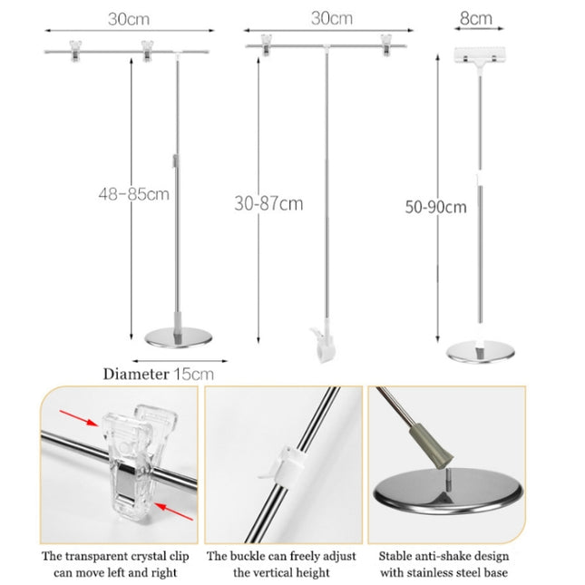 Photography Backdrop Stand Camera Photo Background Props,Style:, T-type 2-section 85cm, T-type Clamp  87cm, T-type Magnetic 80cm, L-type Desktop 85cm, L-type Magnetic 85cm, T-type 4-section  95cm, KT Board
