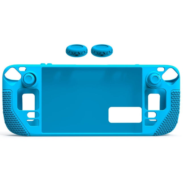 All-Inclusive Silicone Cover With Button Cap For Steam Deck, (Black), (Blue), (Red), (Pink)