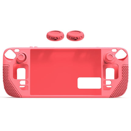 All-Inclusive Silicone Cover With Button Cap For Steam Deck, (Black), (Blue), (Red), (Pink)