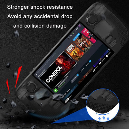 All-Inclusive Silicone Cover With Button Cap For Steam Deck, (Black), (Blue), (Red), (Pink)