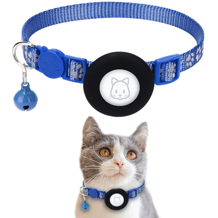 Pet Cat Reflective Collar with Bell for Airtag Tracker, Blue, Purple, Black, Pink, Orange, Light Green, Rose Red, Green, Yellow