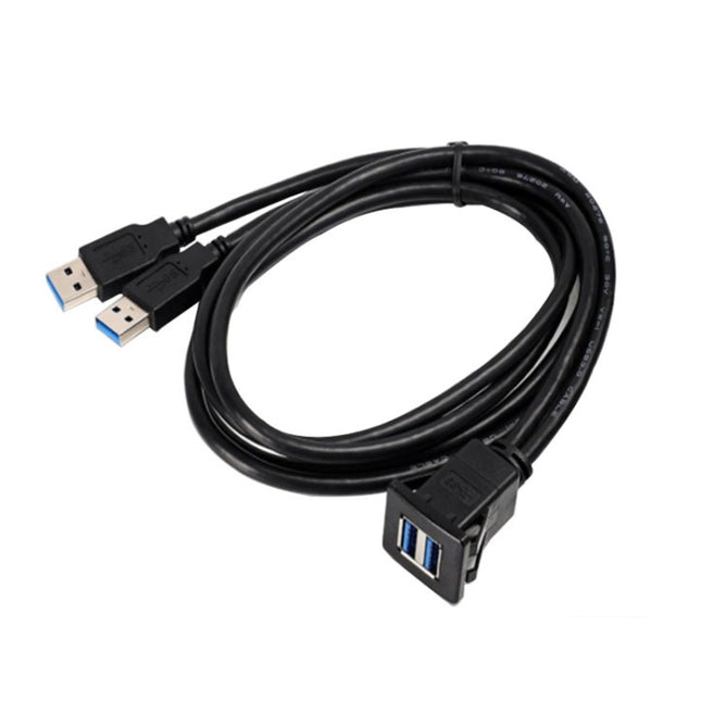 RF-56 Dual-port USB3.0 Waterproof Cable Car Dashboard Audio Extension Line, Cable Length: 1m, Dashboard Audio Extension Line