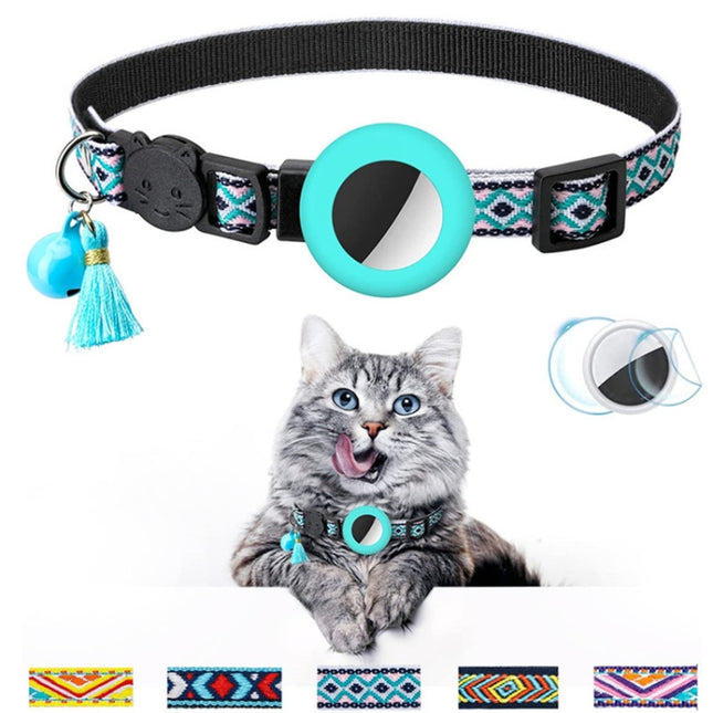 Pet Colored Bell Tassel Collar for AirTag 2nd Gen / AirTag 1st Gen, Yellow, Green, Blue, Purple, Deep Blue, White, Red, Pink, Orange, Yellow Green