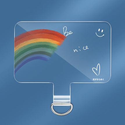 Universal Phone Lanyard Gasket Back Stick TPU Connecting Piece, Smile, Colored Smiley Face, Happy, Rainbow, Deer, Adorable Tiger