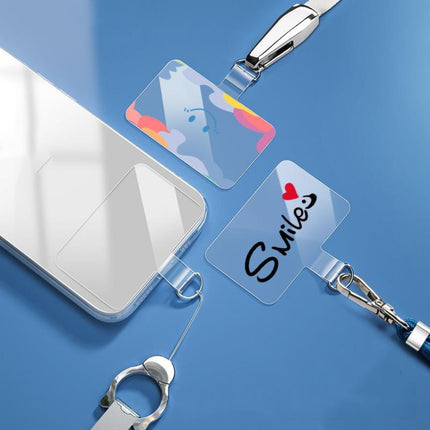 Universal Phone Lanyard Gasket Back Stick TPU Connecting Piece, Smile, Colored Smiley Face, Happy, Rainbow, Deer, Adorable Tiger