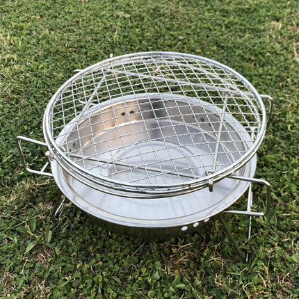 RG_011 Outdoor Round Folding Stainless Steel Barbecue Grill, Size:, 22 x 14cm, 30 x 19.5cm