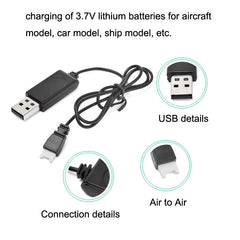 USB Charging Cable 3.7V 350mAh Air To Air Plug Without Protecting For Drone