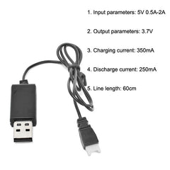 USB Charging Cable 3.7V 350mAh Air To Air Plug Without Protecting For Drone