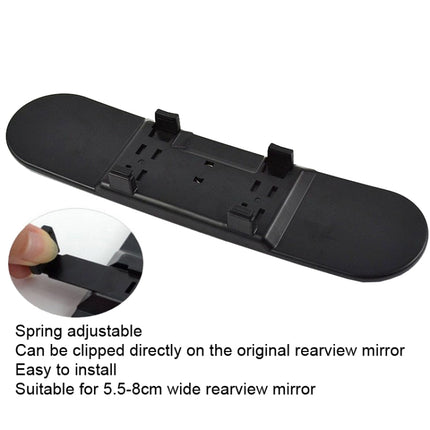 DM-055 28.8cm Car Large Field of View Anti-dazzle Blue Mirror Reversing Curved Rearview Mirror