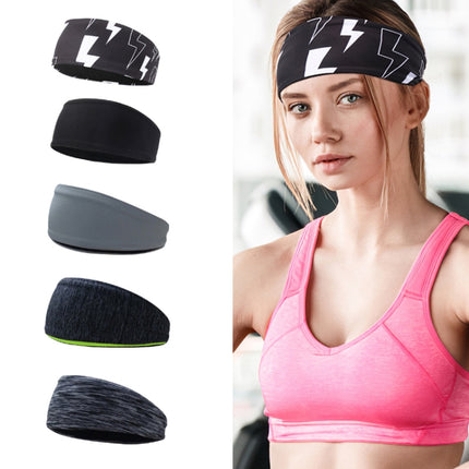 Sports Sweatband Fitness Antiperspirant Headband, Lightning Black, Classic Black, Temperament Gray, Dark Gray, Striped Gray