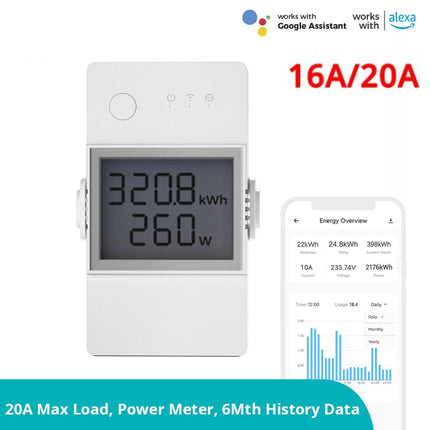 Sonoff POW Elite Intelligenter Stromstatistik-Strommessschalter, 16 A, 20 A