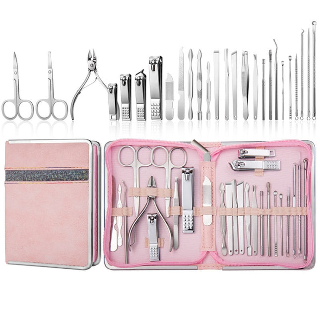 Stainless Steel Nail Clipper Set Beauty Eyebrow Trimmer, Color:, 7 PCS/Set (Pink), 12 PCS/Set (Pink), 18 PCS/Set (Pink), 7 PCS/Set (Gold), 10 PCS/Set (Gold), 18 PCS/Set (Gold), 26 PCS/Set Silver, 26 PCS/Set Rose Gold, 6 PCS/Set (Pink), 4 PCS/Set (Pink)
