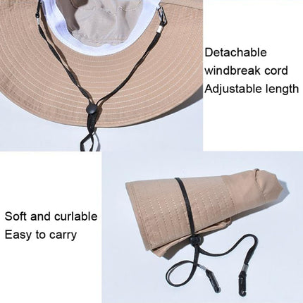 8112 Ladies Sunshade Large Brim Ponytail Bucket Hat, 8112 Grey, 8112 Khaki, 8112 Beige, 8112 Black, 8112 Pink