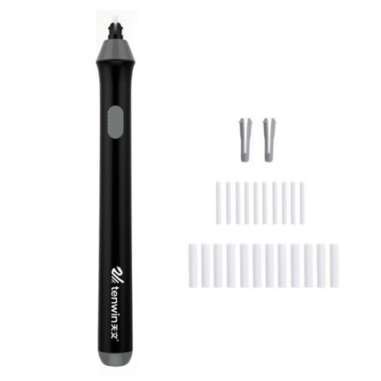 Tenwin 8302 Adjustable Electric Eraser With Rubber Refills For Sketch Drawing Erasing, Black, White, Grey
