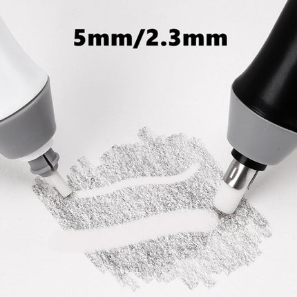 Tenwin 8302 Adjustable Electric Eraser With Rubber Refills For Sketch Drawing Erasing, Black, White, Grey
