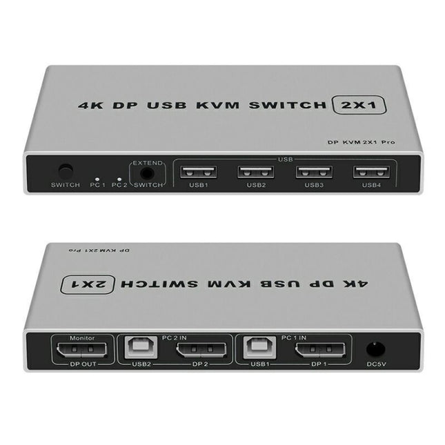 KYSW59 60HZ DP USB KVM Switch 2-in-1 Computer Sharing Device, KYSW59, 8K