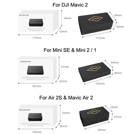 Sunnylife M2-SN9355 Blade Propeller Portable Storage Box, For DJI Air 3 / Mavic 2, For DJI Mini SE / 2 / 2 SE / 1, For DJI Air 2S / Mavic Air 2