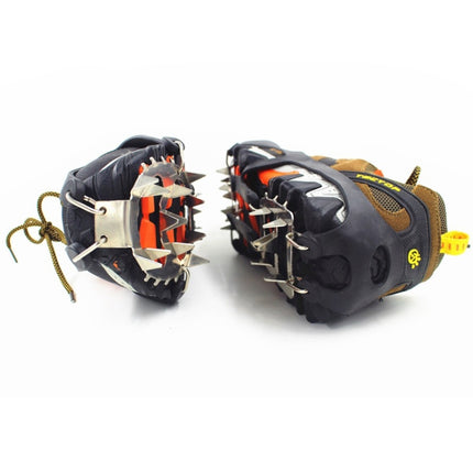1 Pair  18 Large Spikes Crampons Outdoor Winter Walk Ice Fishing Snow Shoe Spikes,Size:, L Black, L Orange
