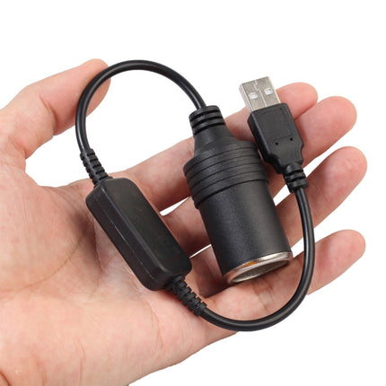 2 PCS Car USB to Cigarette Lighter Socket 5V to 12V Boost Power Adapter Cable, 35cm, 60cm, 120cm