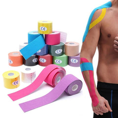 Muscle Tape Physiotherapy Sports Tape Basketball Knee Bandage, Size: 5cm x 5m, 5cm x 5m
