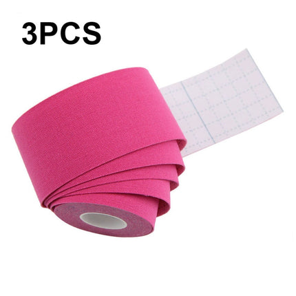 3pcs Muscle Tape Physiotherapy Sports Tape Basketball Knee Bandage, Size:, 2.5cm x 5m, 3.8cm x 5m