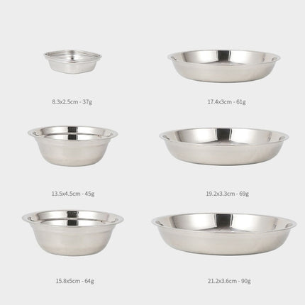 CLS Portable Stainless Steel Dinner Plate Outdoor Camping Cutlery, 22 PCS / Set