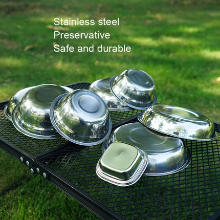 CLS Portable Stainless Steel Dinner Plate Outdoor Camping Cutlery, 22 PCS / Set
