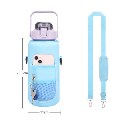 2L Diving Material Water Bottle Cover Case with Strap, Black Metal Buckle, Black, Pink Glue Buckle, Green Glue Buckle, Pink Metal Buckle, Blue Glue Buckle, Green Metal Buckle, Blue Metal Buckle