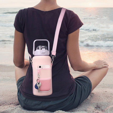 2L Diving Material Water Bottle Cover Case with Strap, Black Metal Buckle, Black, Pink Glue Buckle, Green Glue Buckle, Pink Metal Buckle, Blue Glue Buckle, Green Metal Buckle, Blue Metal Buckle