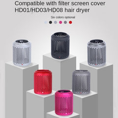 2 PCS Outer Cover Dust Filter for Dyson Hair Dryer HD01/HD03/HD08, Outer Filter Cover Grey, Outer Filter Cover Silver, Outer Filter Cover Rose Red, Outer Filter Cover Black, Outer Filter Cover Gray, Outer Filter Cover Red