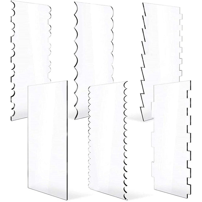 6 In 1 Clear Acrylic Cake Scraper Smoothing Tool Set, 6 In 1