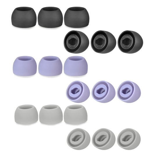 6 PCS Silicone Earplugs For TWS Samsung Galaxy Buds Pro, Large Black, Medium Black, Small Black, Large Gray, Medium Gray, Small Gray, Large Purple, Medium Purple, Small Purple