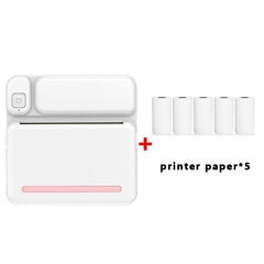 C19 200DPI Student Homework Printer Bluetooth Inkless Pocket Printer, Pink, Blue, Pink Printer Paper x 5, Blue Printer Paper x 5, Pink Sticker x 5, Blue Sticker x 5, Pink Set, Blue Set