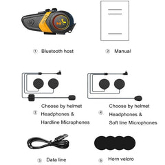 Motorcycle Helmet Call Music Navigation Bluetooth Headset, Red, Yellow, Green