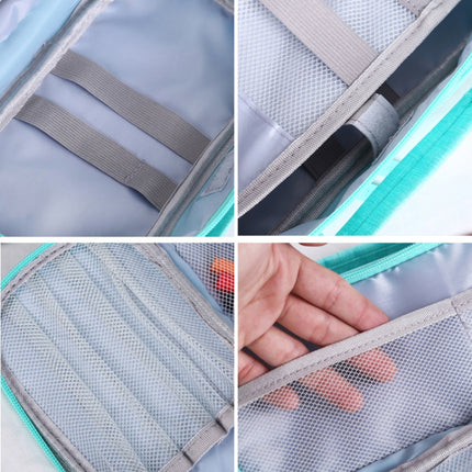 Large Capacity Multi-layer Portable Stationery Bag Canvas Pen Bag, Black, Green, Grey, Pink, Navy Blue, Blue