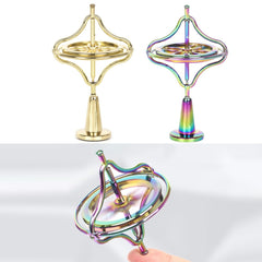 Fingertips Zinc Alloy Decompression Toy Metal Gyroscope, Gold, Colorful