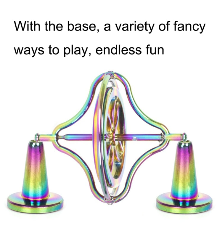 Fingertips Zinc Alloy Decompression Toy Metal Gyroscope, Gold, Colorful