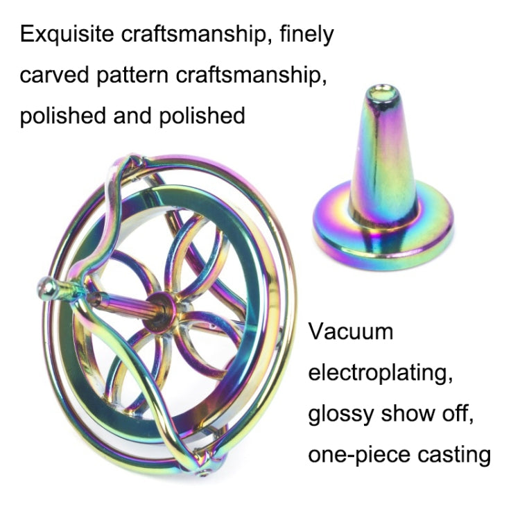 Fingertips Zinc Alloy Decompression Toy Metal Gyroscope, Gold, Colorful