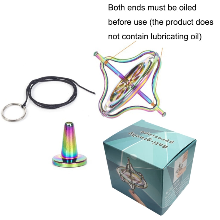 Fingertips Zinc Alloy Decompression Toy Metal Gyroscope, Gold, Colorful