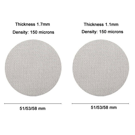 Stainless Steel Sintered Sheet Coffee Splash Filter, Size: 58mm x 1.7mm, 51mm x 1.7mm, 51mm x 1mm, 53mm x 1.7mm, 53mm x 1mm, 58mm x 1.7mm