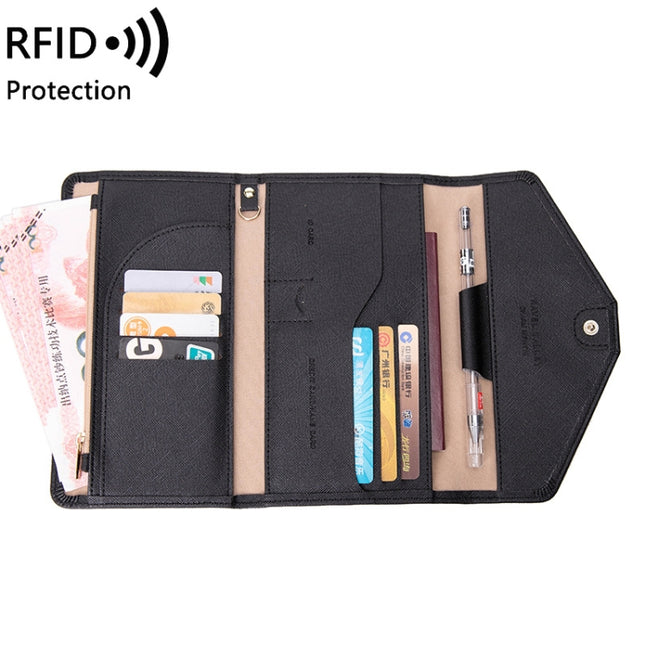 1655 RFID Anti-magnetic Anti-theft Passport Bag Document Bag Card Bag, Black, Orange, Deep Blue, Red, Pink, Dark Green, Light Green, Royal Blue, Rose Red, Grass Green